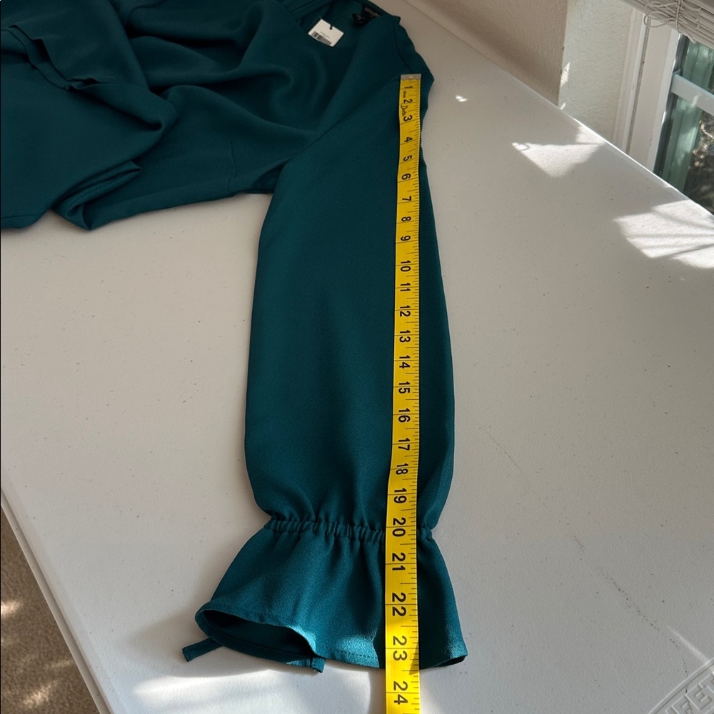 Banana Republic Teal Long Sleeve Dress Size 4P - Picture 10 of 15